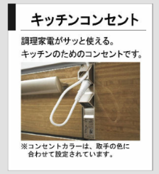 LIXILのキッチンのキッチンコンセントのサンプルの写真